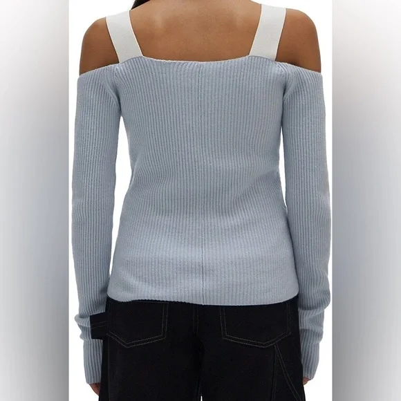 HELMUT LANG Strap V-neck Long-sleeve
Sweater | Cyber Blue XS - Picture 3 of 10